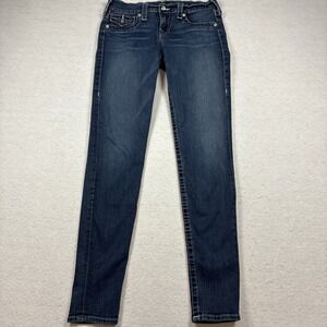 True Religion Misty Skinny‎ Jeans Bedazzled Thick Stitch Women's Size 28 USA